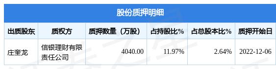 新凤鸣603225股东庄奎龙质押4040万股占总股本264