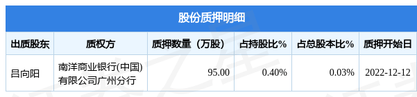 比亚迪002594股东吕向阳质押95万股占总股本003