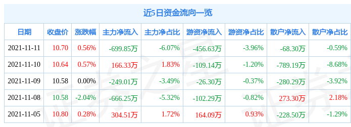 南京新百11月11日资金流向解析