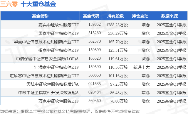 7月17日三六零涨5.53%，嘉实中证软件服务ETF基金重仓该股