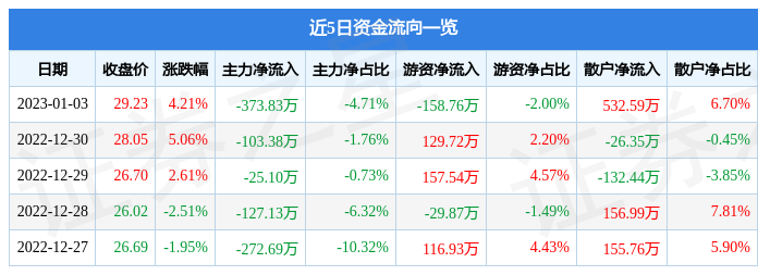 股票行情快报新炬网络6053981月3日主力资金净卖出37383万元