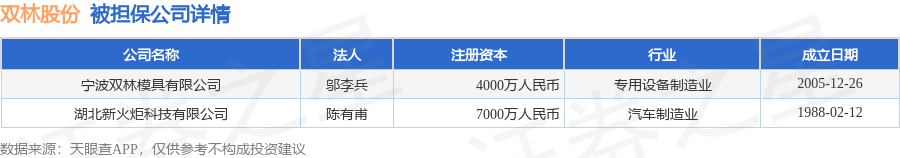 双林股份披露8笔对外担保,被担保公司达3家